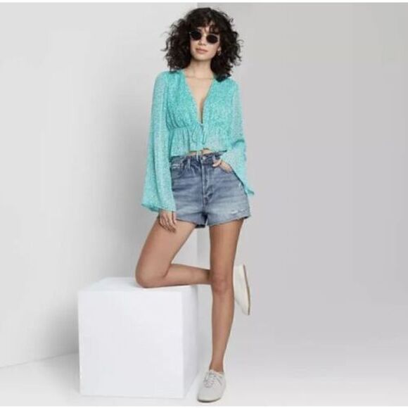 Women's Super-High Rise Cut-Off Jean Shorts - Wild Fable Size 8/29. NWT. E - Picture 1 of 3